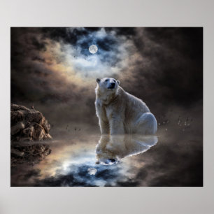 Giant Polar Bear fantasy Poster