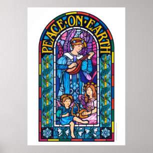 Giant poster Peace on Earth stained glass