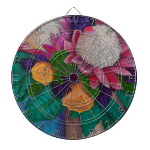 Giant Proteas and Orange Roses Dartboard