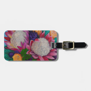 Giant Proteas and Orange Roses Luggage Tag