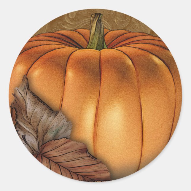 Giant Pumpkin Round Stickers (Front)