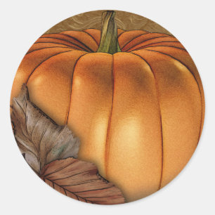 Giant Pumpkin Round Stickers