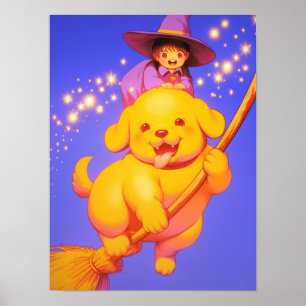 Giant Puppy and Witch Poster