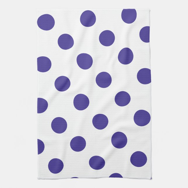 Giant purple polka-dot patterned tea towel (Vertical)