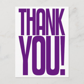 Giant Purple Thank You! Loudmouth Postcard