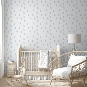 Giant Raindrops Pattern Blue Pastel Colour Wallpaper