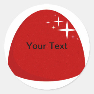 Giant Red Gumdrop Sticker Candy Buffet Label