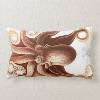 Giant Red Squid/Octopus Nautical Themed Lumbar Plw Lumbar Cushion