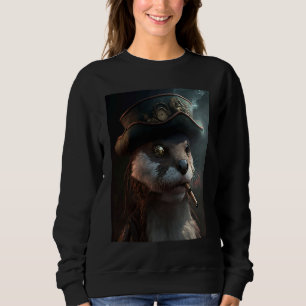Giant River Otter Cool Otter Pirate Sweatshirt