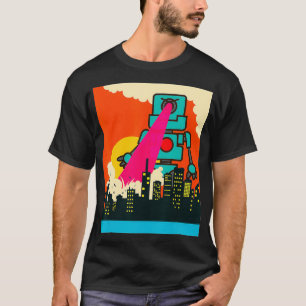 Giant Robot Laser City Retro Robots Robotics Battl T-Shirt