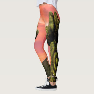 Giant Saguaro Cactus, Personalised Name Leggings