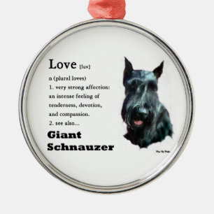 Giant Schnauzer Art Metal Tree Decoration