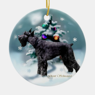 Giant Schnauzer Christmas Ceramic Ornament