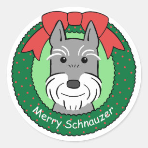 Giant Schnauzer Christmas Classic Round Sticker
