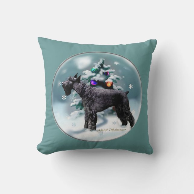 Giant Schnauzer Christmas Cushion (Front)