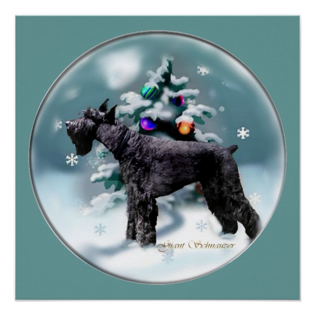 Giant Schnauzer Christmas Poster (Front)