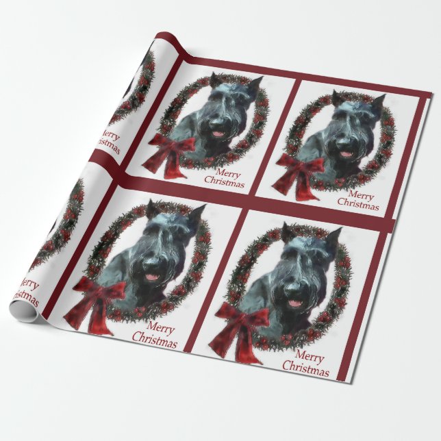 Giant Schnauzer Christmas Wrapping Paper (Unrolled)