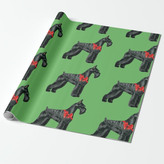 Giant Schnauzer Christmas Wrapping Paper (Unrolled)