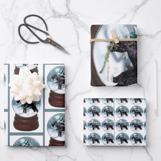 Giant Schnauzer Christmas Wrapping Paper Sheet (Front)