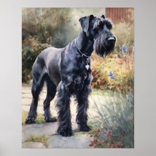 Giant Schnauzer Dog Art Print Poster