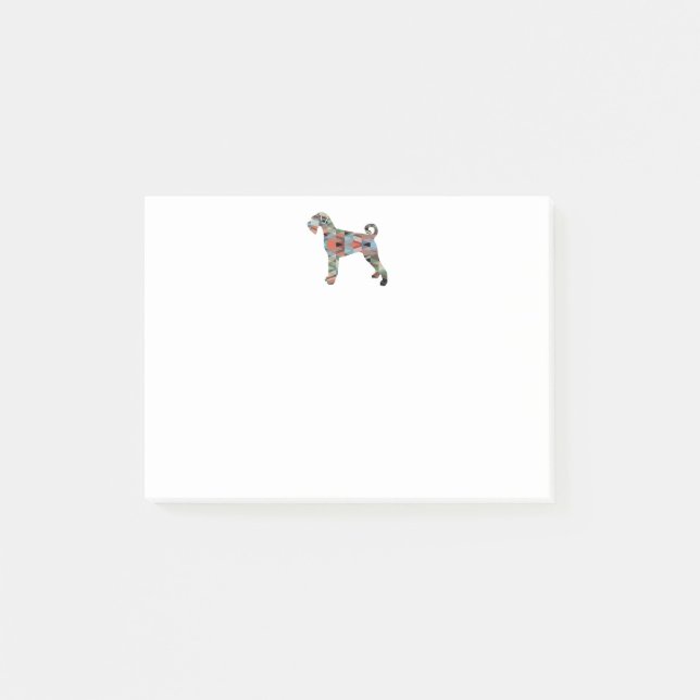 Giant Schnauzer Dog Breed Geo Silhouette Plaid Post-it Notes (Front)