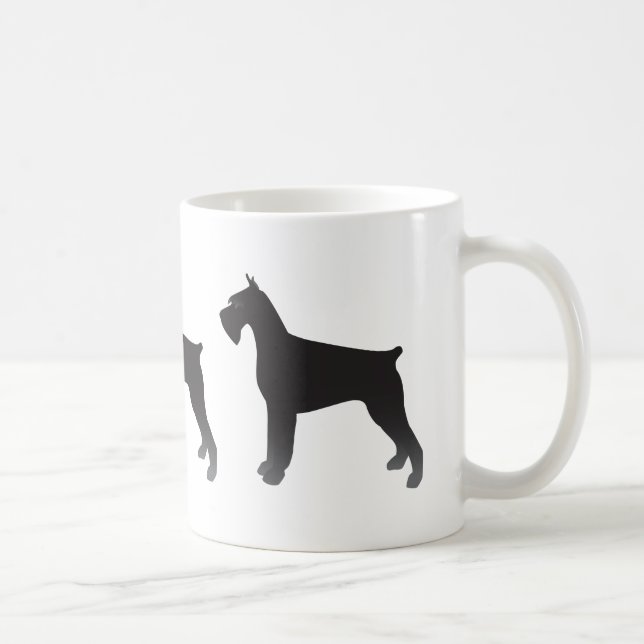 Giant Schnauzer Dog Breed Illustration Silhouette Coffee Mug (Right)
