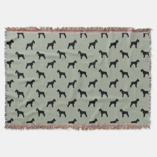 Giant Schnauzer Dog Breed Silhouettes Pattern Throw Blanket