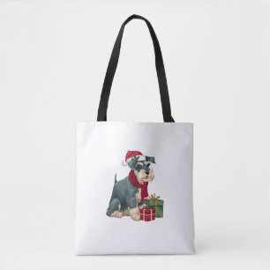 Giant Schnauzer Dog Christmas Outfits Santa Hat Do Tote Bag