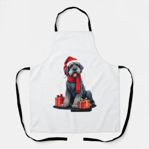 Giant Schnauzer Dog Christmas Parties Holiday Sant Apron