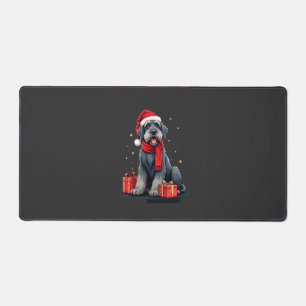 Giant Schnauzer Dog Christmas Parties Holiday Sant Desk Mat