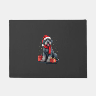 Giant Schnauzer Dog Christmas Parties Holiday Sant Doormat