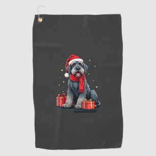 Giant Schnauzer Dog Christmas Parties Holiday Sant Golf Towel