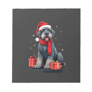 Giant Schnauzer Dog Christmas Parties Holiday Sant Notepad