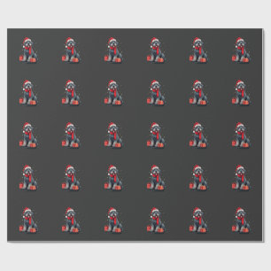 Giant Schnauzer Dog Christmas Parties Holiday Sant Wrapping Paper