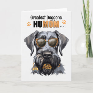 Giant Schnauzer Dog Greatest HuMOM Mother's Day Holiday Card