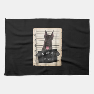 giant schnauzer dog mug shot tea towel