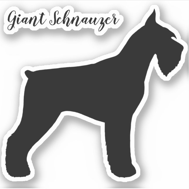 Giant Schnauzer Dog Silhouette Vinyl Sticker (Front)