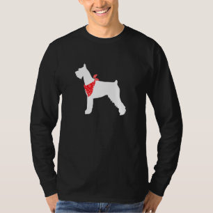 Giant Schnauzer Dog Wearing Red Bandanna T-Shirt