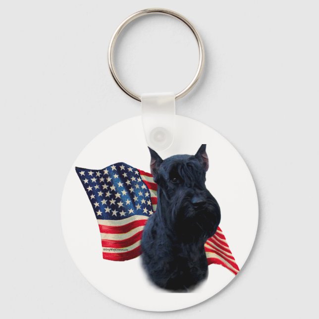 Giant Schnauzer Flag Key Ring (Front)