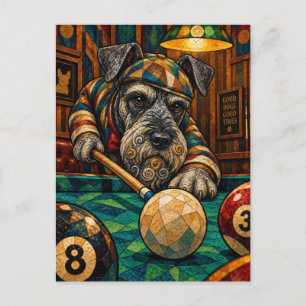 Giant Schnauzer, Geometric Mosaic Postcard