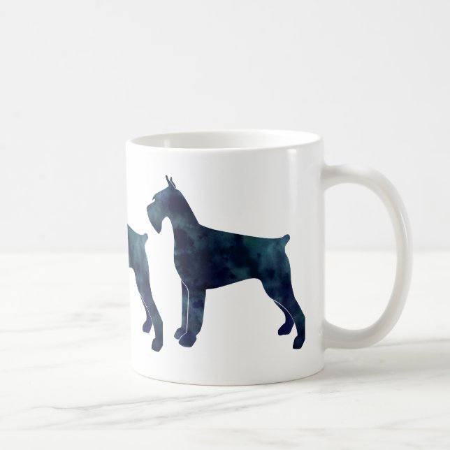 Giant Schnauzer Geometric Pattern Silhouette Coffee Mug (Right)