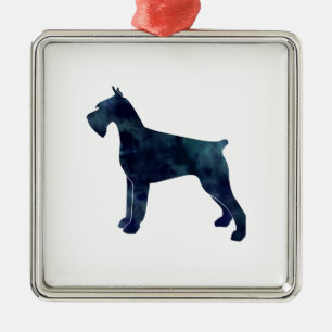 Giant Schnauzer Geometric Pattern Silhouette Metal Tree Decoration