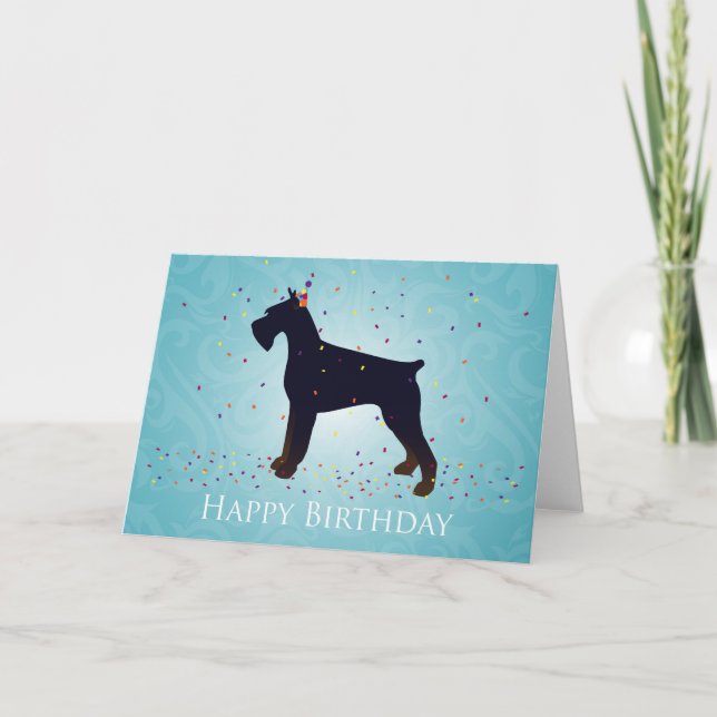 Giant Schnauzer Happy Birthday Design Card (Front)