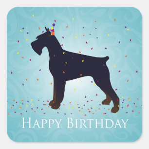 Giant Schnauzer Happy Birthday Design Square Sticker