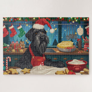 Giant Schnauzer Holiday Baking: Festive Christmas Jigsaw Puzzle