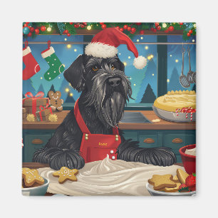 Giant Schnauzer Holiday Baking: Festive Christmas Magnet