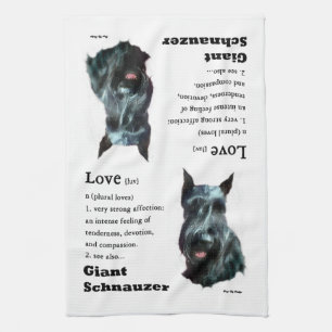 Giant Schnauzer Love Is Gifts Tea Towel