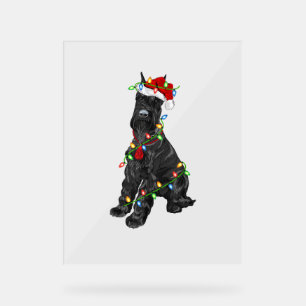 Giant Schnauzer Lover Xmas Santa Giant Schnauzer C Acrylic Sign