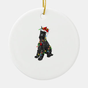 Giant Schnauzer Lover Xmas Santa Giant Schnauzer C Ceramic Ornament