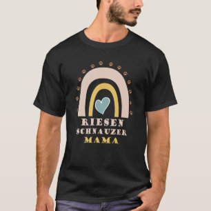 Giant Schnauzer Mama Rainbow Paws Heart Ladies T-Shirt